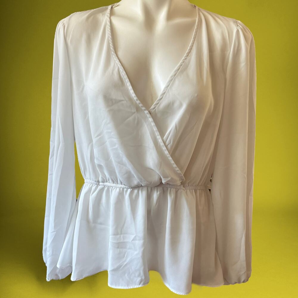Forever 21 Sz 0X Sheer Chiffon Blouse Plus Size Weddingcore Ethereal Minimalist